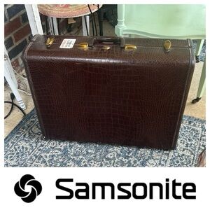 Vintage Samsonite Brown Textured Travel Bag FIRM